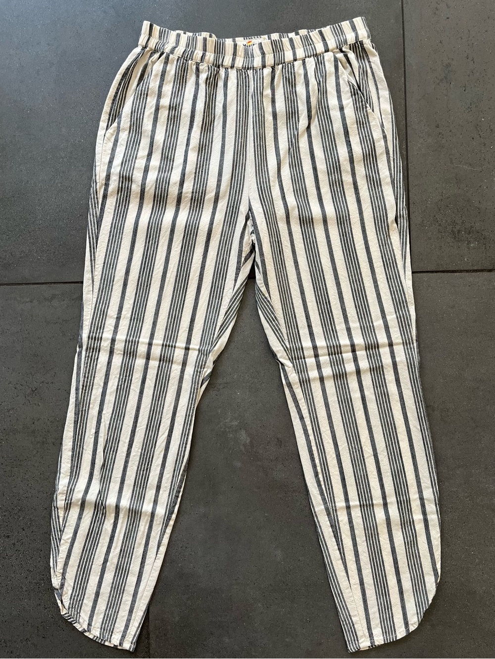 Marine Layer Allison Striped Pant XS Grey/Cream